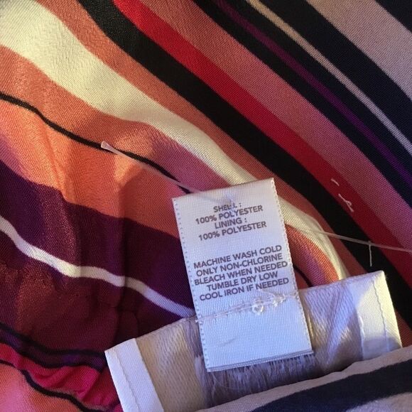 NWOT Loft Brand Women’s Striped Dress Sz. 14 in Reds, Pinks, Black - Picture 7 of 9